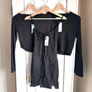 NWT Wild Fable Black Dress, Shirt, and Sweater Bundle